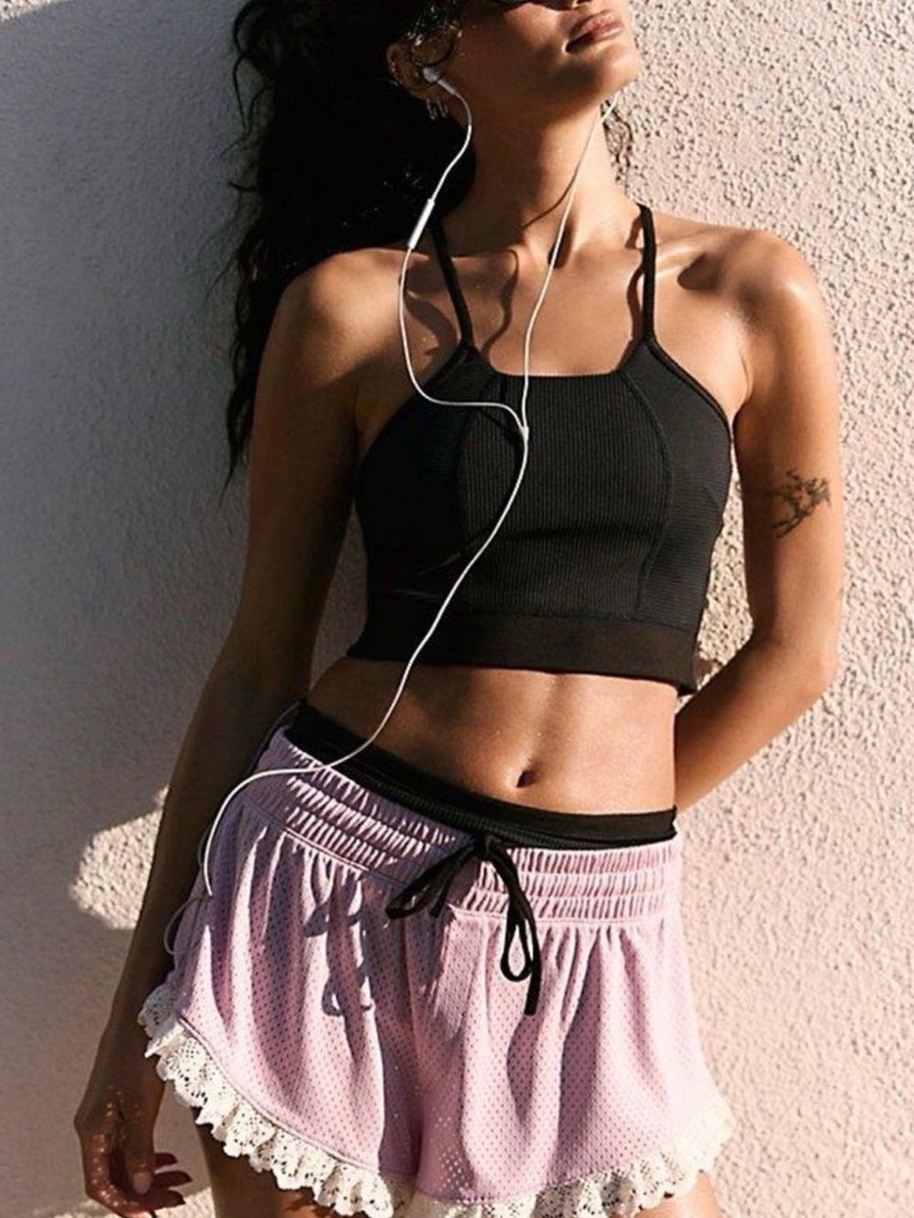 FP Movement by Free People Pink Lace-Trim Sleep Shorts - Picture 5 of 5